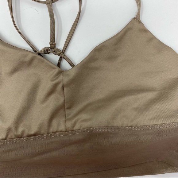 Alo Tan Strappy Bra Medium - Picture 2 of 5